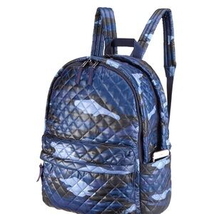 Quilted Blue Camouflage Backpack